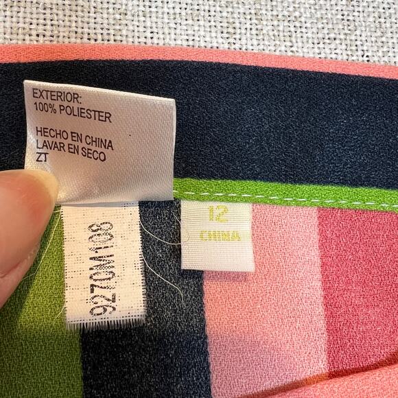 Gianni Bini Multicolored Striped Skirt Size 12 Midi A Line Candy Stripe - Picture 9 of 9